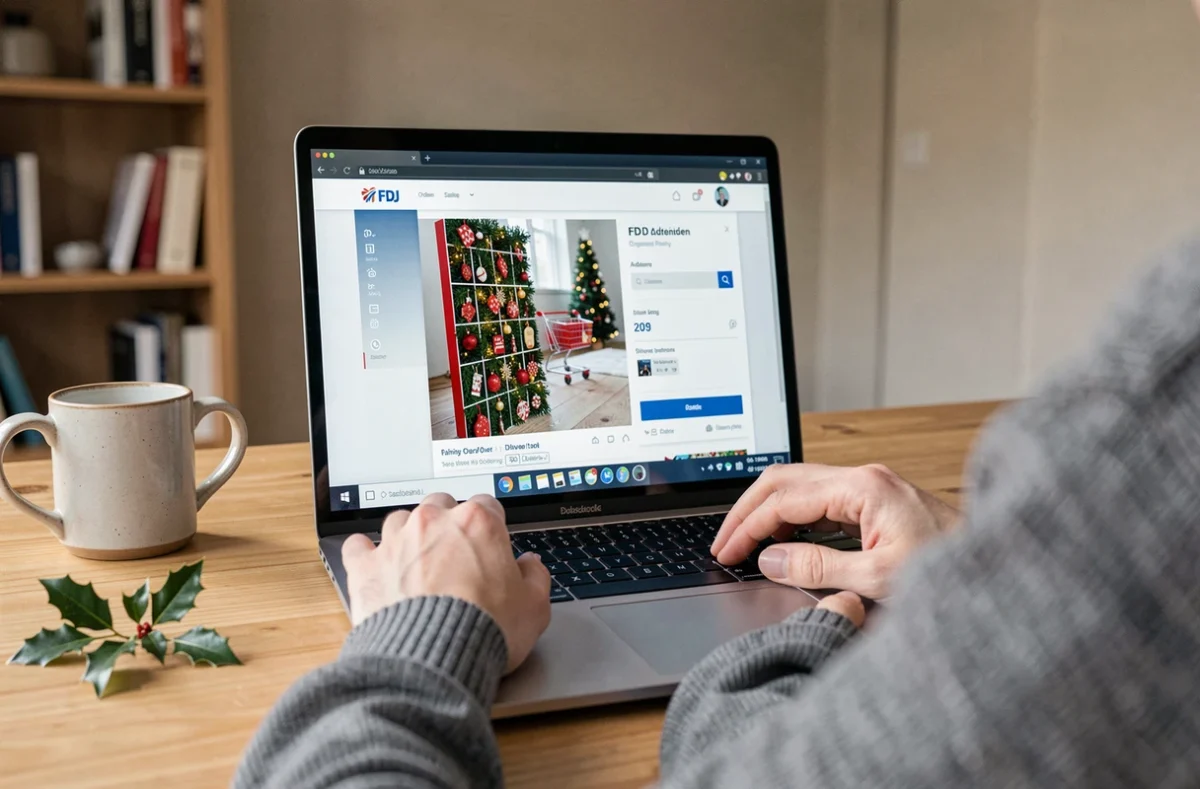 Commander le calendrier de l'avent FDJ en ligne sur un ordinateur portable depuis chez soi
