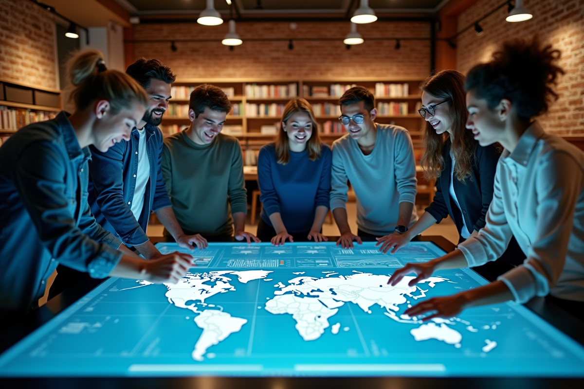 Groupe diversifié collaborant autour d