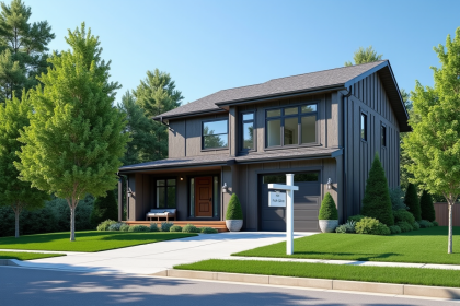 Maison moderne à vendre dans un quartier canadien ensoleille